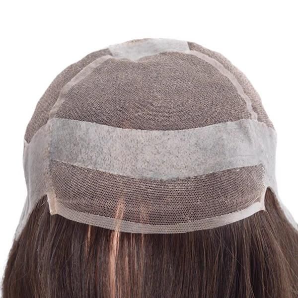 Fine Mono with Thin Skin Round and French Lace Front Female Hair System