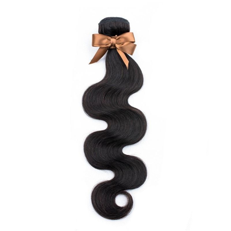 Riisca Natural Black Color Body Wave Human Hair Without Shedding Wig
