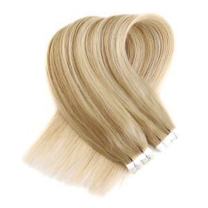 18&quot; Tape Hair Extensions Remy Hair Piano #16/613 Straight Wholesale