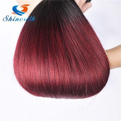Women Hair Ombre Brazilian Straight Hair 1b 99j/Burgundy Two Tone Human Hair Bundles 3PC Non Remy Hair Free Shipping