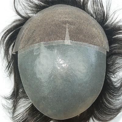 Transparent Skin with French Lace Front Hair Replacement Men