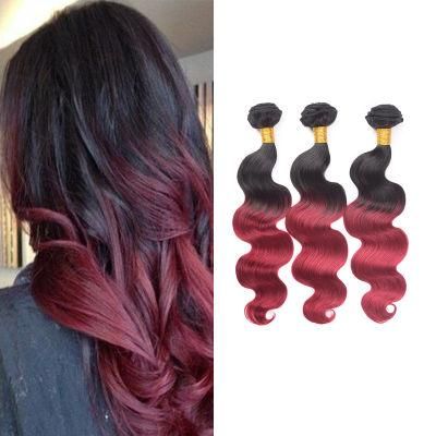 Brazilian Human Hair Body Wave 3 Bundles 1b/Burg Omble Hair