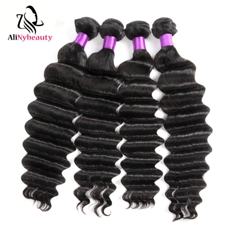 Human Hair Weave 3 Bundles with Lace Closure Brazilian Hair Weft
