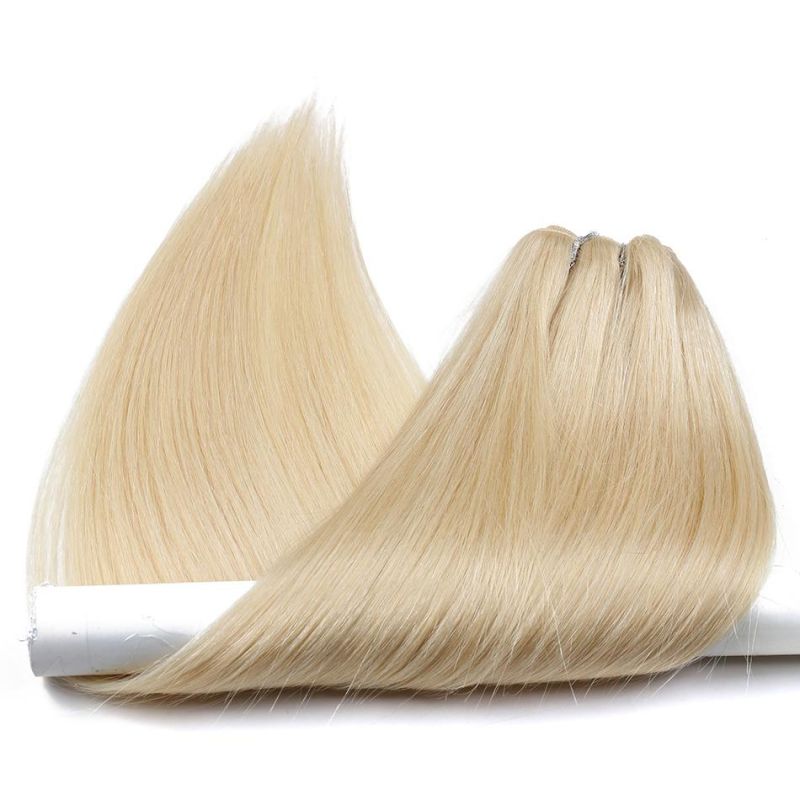 Remy Russian Blonde Color Straight Double Drawn Weft Human Hair Extensions3 Buyers