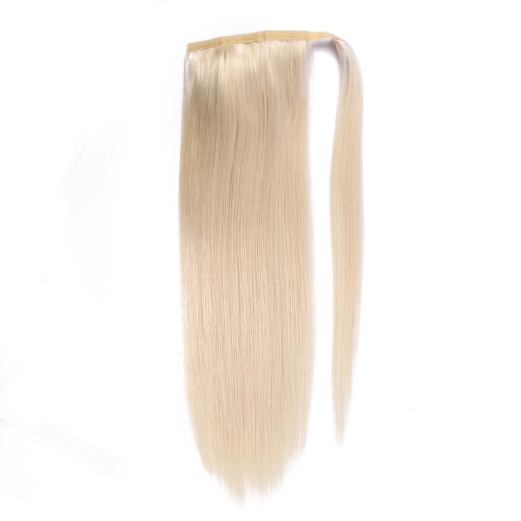 Wholesale Unprocessed Raw Natural Human Hair Health End Wrap Around Ponytail Hair Extension