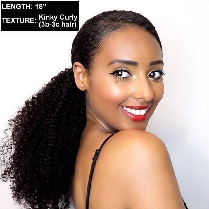 Kbeth Kinky Curly Ponytail for Black Girls 2021 Fashion Cool Easy to Install New Style 18 Inch Human Hair Custom Accept Ready to Ship Ponytails China Wholesale