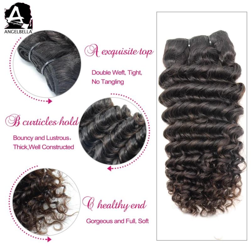 Angelbella Hot Fashion Indian Human Hair Double Drawn Hair Weaving Bundles