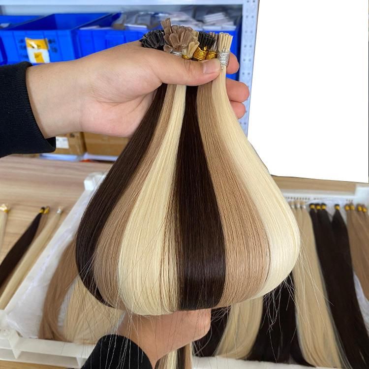 Factory Direct Real Human Double Drawn Russian Blonde Remy Tip Hair Extensions.
