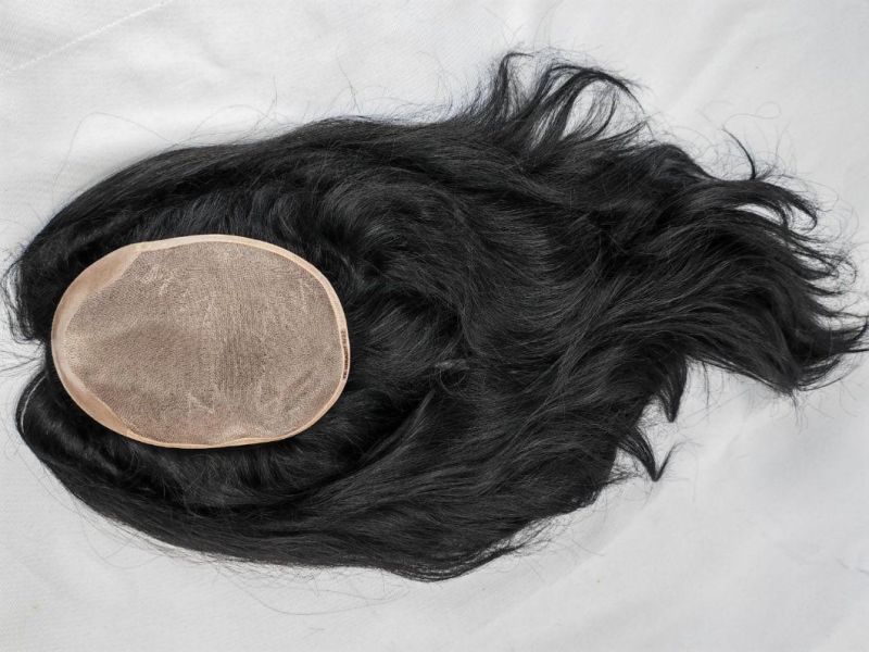 2022 Best Ventilated Fine Mono Base Human Hair Toupee Made of Remy Human Hair