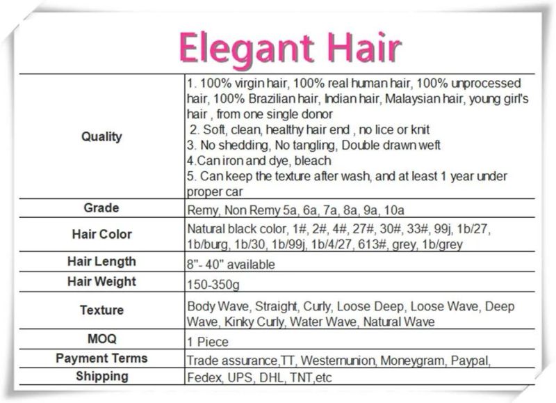 High Quality 100% Human Hair Clip-in Hair Extension 18"