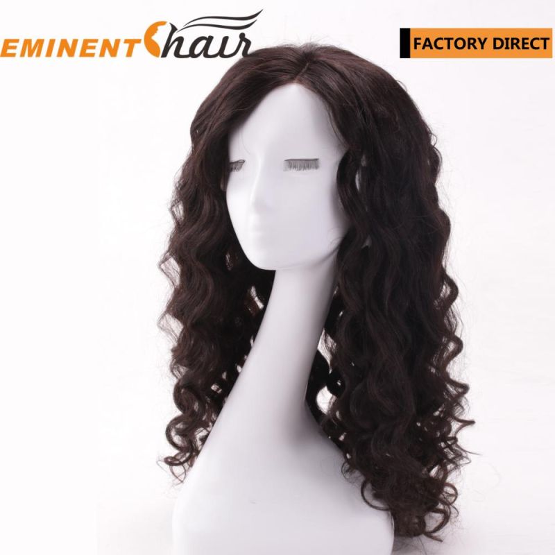 Stock Wig Natural Black Wavy Human Hair Lace Front Wig