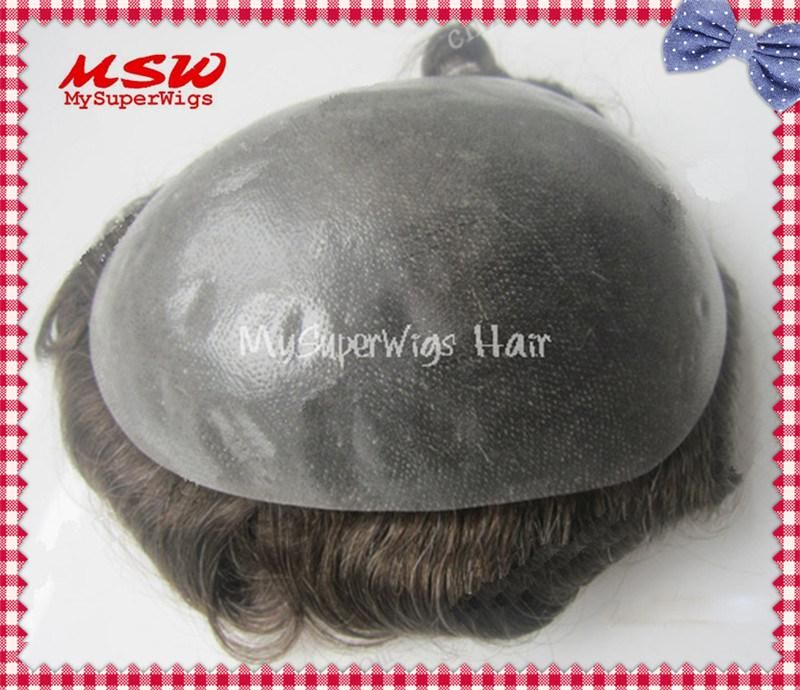 2022 V-Looping Hair Clear Thin Poly Base Men′ S Hairpiece