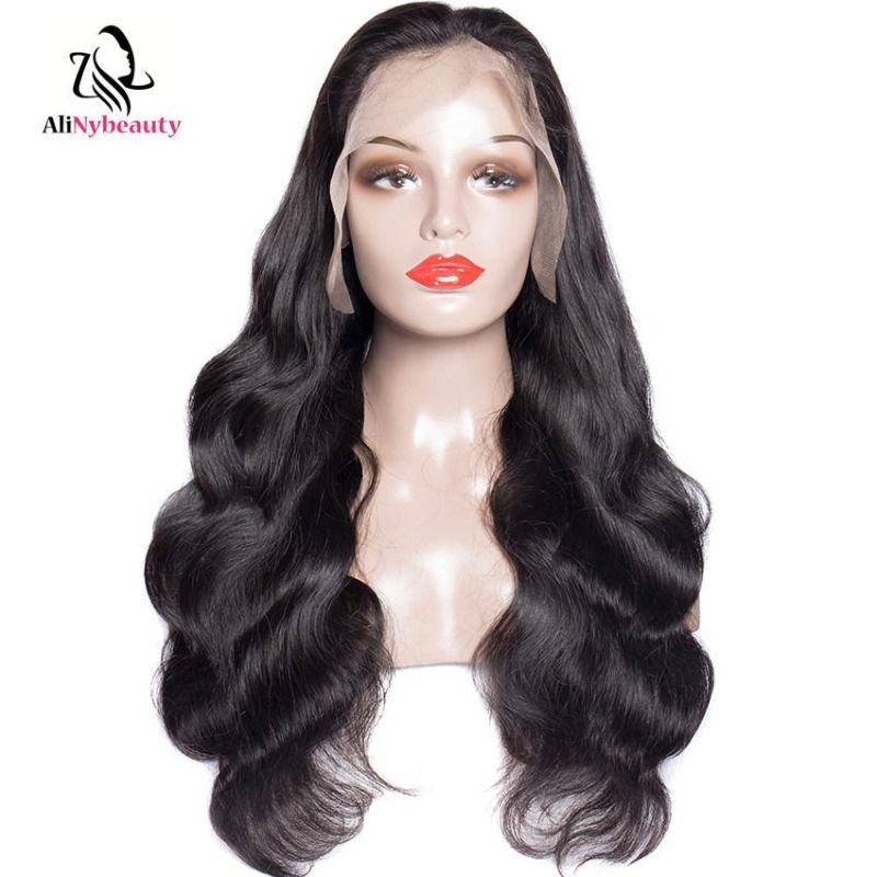 Alinybeauty Long Hair Body Wave Indian Human Hair Full Lace Wig