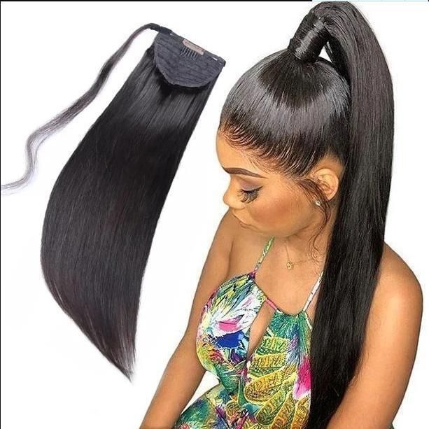 Kbeth Ponytail for Ladies Human Hair Extension 2021 Fashion Girl Friend Gift 24 26 28 30 Inch Long Straight Quick and Easy Style Ponytails for Girls