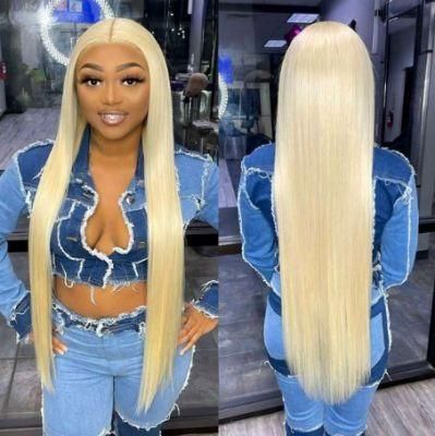 Women 13X4 Blonde Color Lace Front Human Hair 613 Wigs