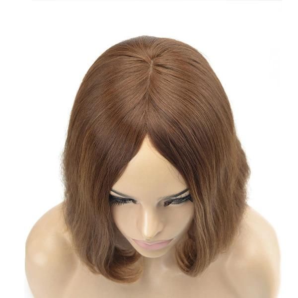 No Layer Natural Straight Middle Length High Quality Mongolian Virgin Hair Jewish Wig