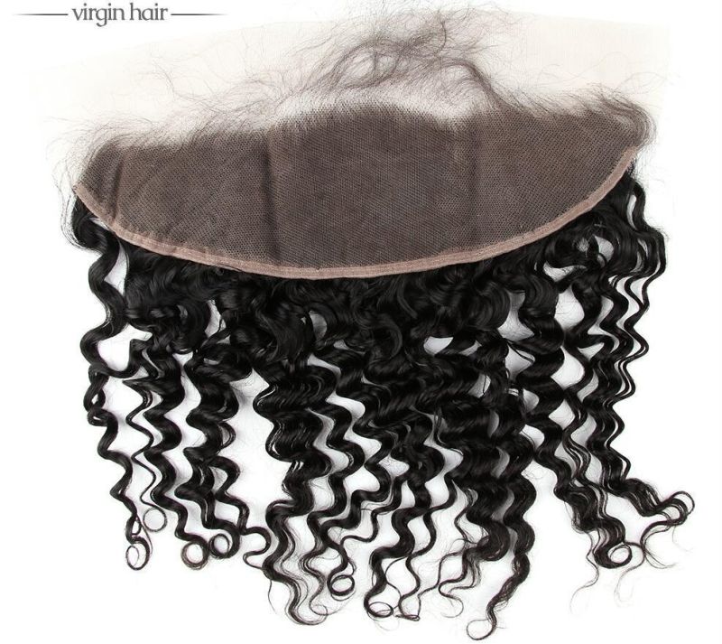 Brazilian Virgin Curly Hair Pre Plucked Lace Frontal 13X4 Swiss Ear to Ear Lace Frontal Closure with Baby Hair