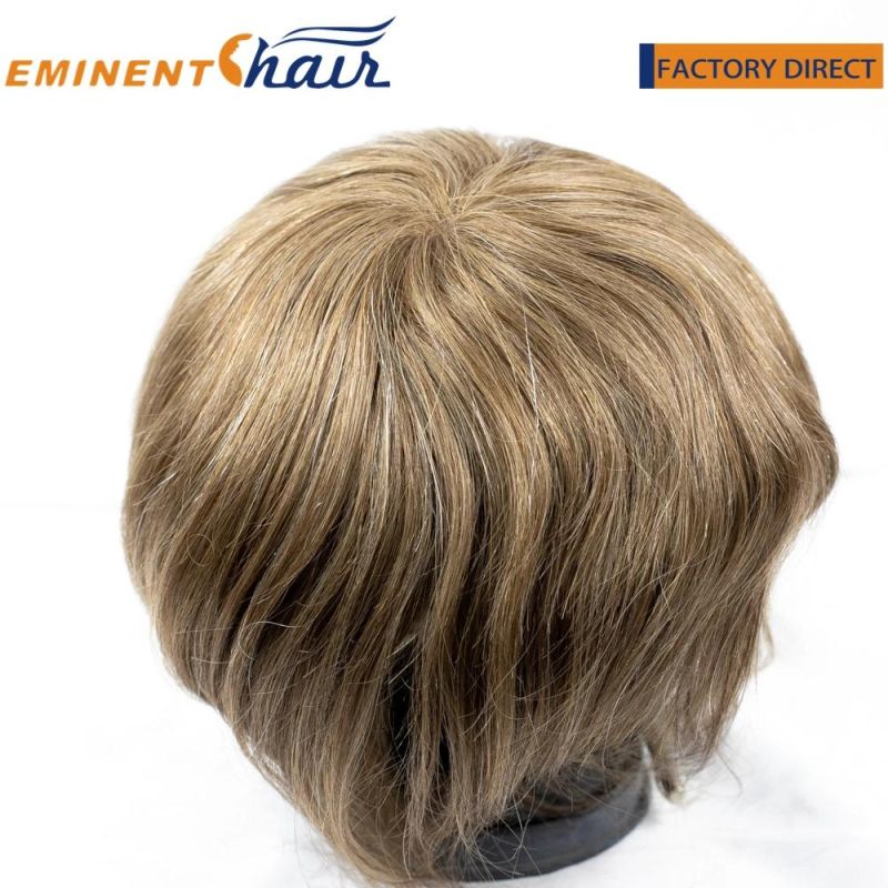 Custom Soft and Breathable Silk Mono with PU Coated and Clear PU Front Toupee