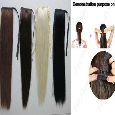 Human Hair Weft Extensions Human Hair Extensions 18&quot; Human Hair Ponytail Extension