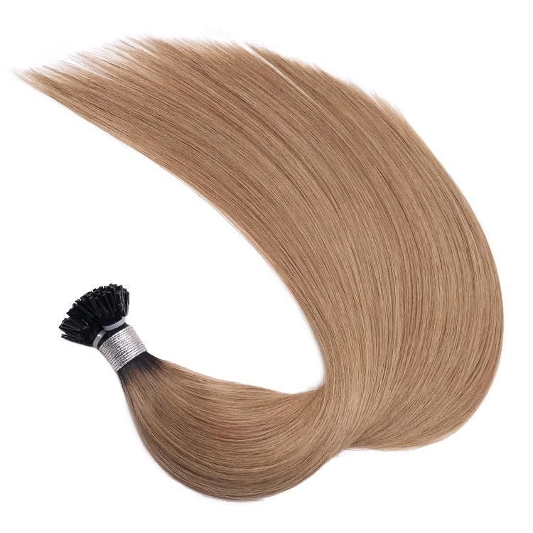 Remy Virgin Silky Straight Cuticle Aligned Human Hair I-Tip Hair Extensions #T1b/16