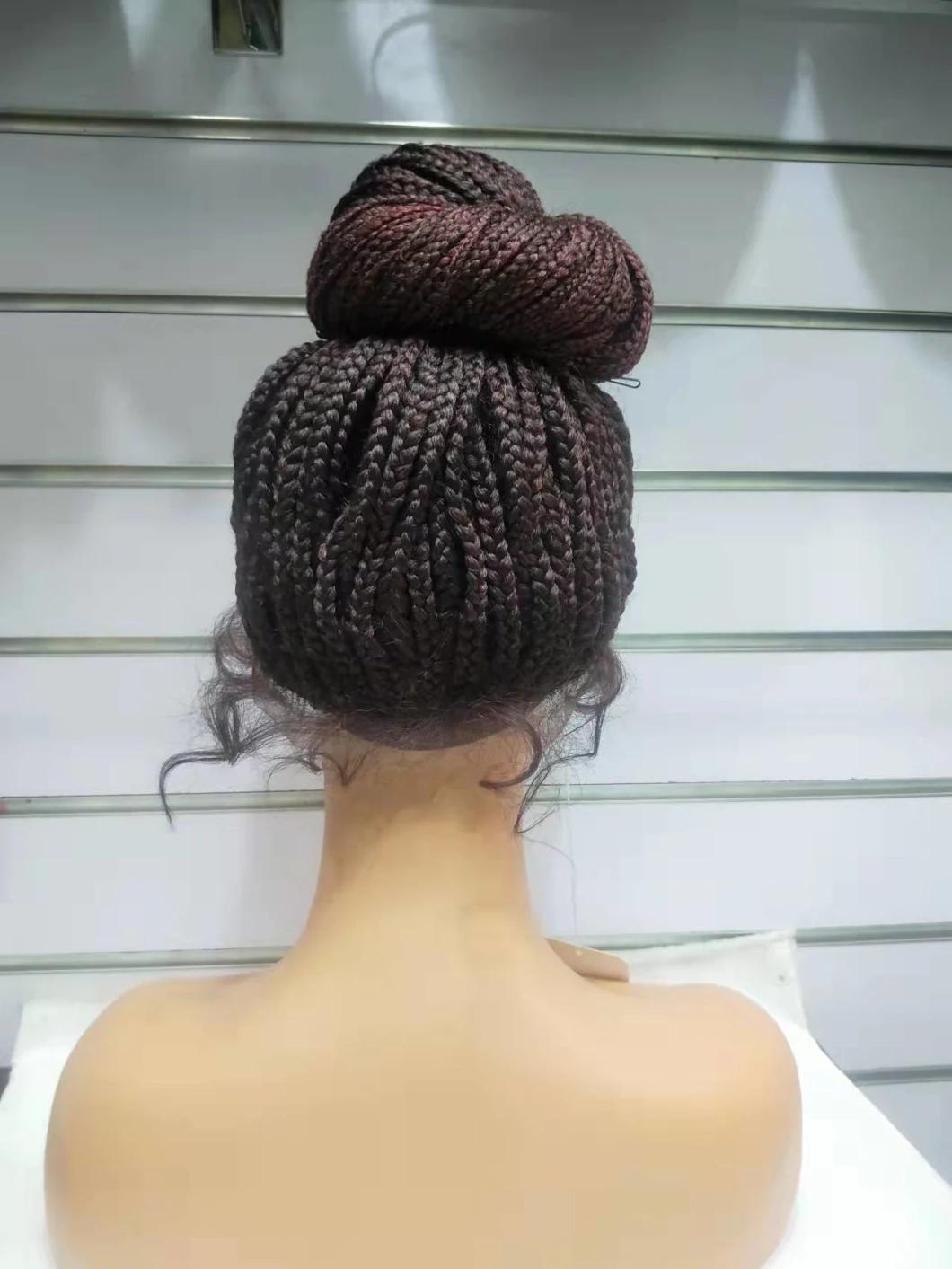 New Style Lace Frontal Synthetic Hair Blonde Braided Wigs with Baby Hairs
