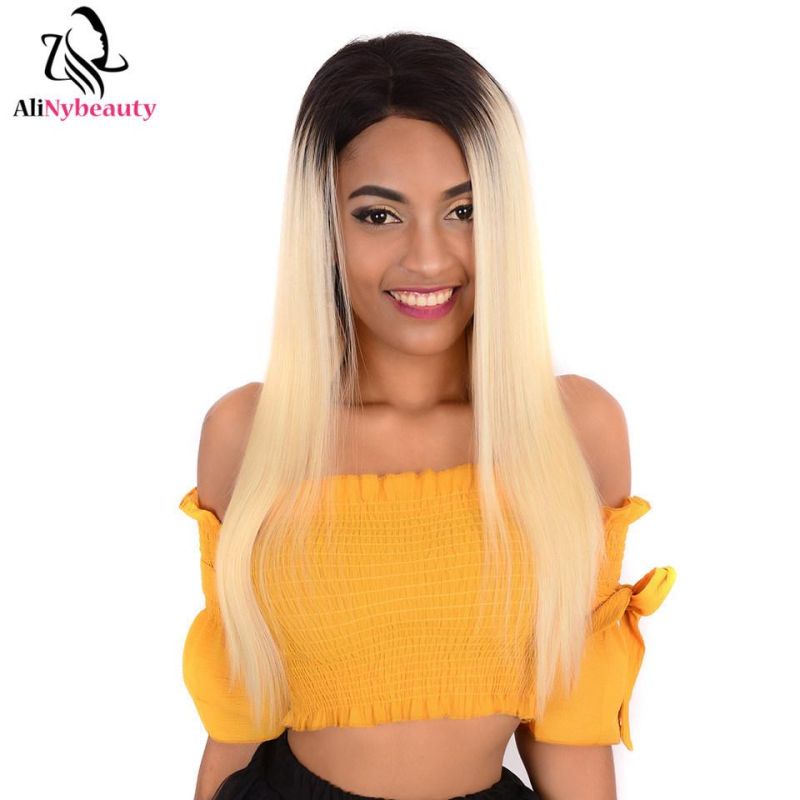 Alinybeauty T1b/613 Blonde Lace Front Wig Brazilian Human Hair