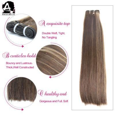 Angelbella Brazilian Silky Straight Remy Hair 4# 27# Human Hair Weaving