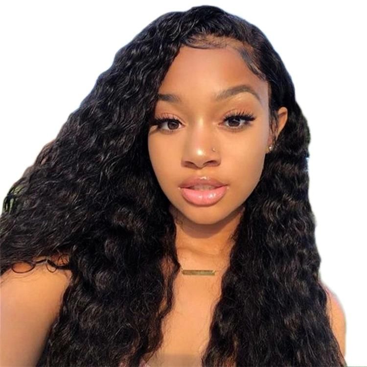 Kbeth Human Hair Wig for Black Women Kinky Jerry Deep Curly Front Lace 18 Inch 20 Inch 22 Inch Natural Long Raw Brazilian Hair Full Frontal Lace Wigs Vendor