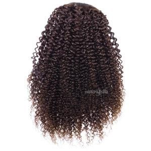 Indian Dark Brown Afro Curly Kinky Curly Bouncy 100% Human Hair Ponytail