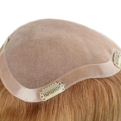 Fine Mono Base Toupee with Clips for Women