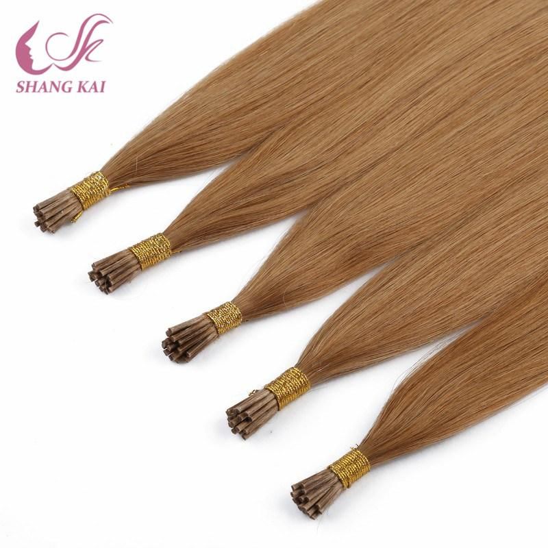 Brown No Tangling No Shedding Silicone Free Pre-Bonded Stick/I-Tip Hair Extensions