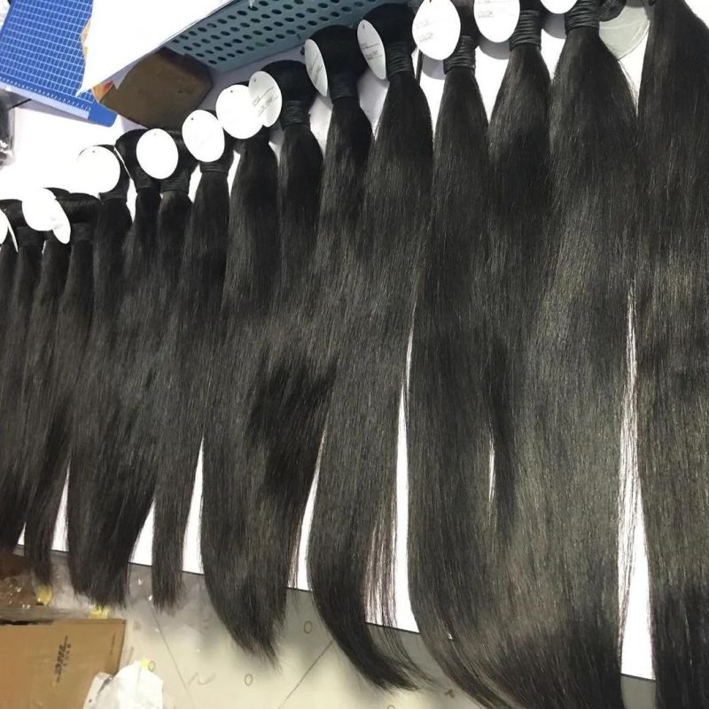 Unprocessed Raw Virgin Bulk Human Hair, Bone Straight Natural Mink Brazilian Hair Bundle, Wholesale Brazilian Human Hair Extension