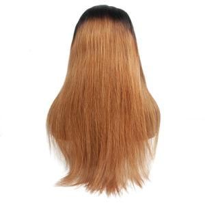 Natural Human Hair 1b/30 Straight Lace Fronta Wig