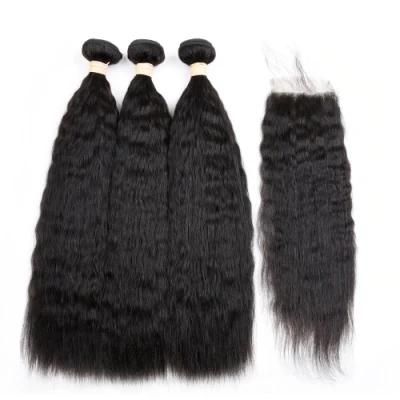 Kbeth Mink Brazilian Virgin Human Hair Bundles Kinky Straight with Lace Frontals, Double Drawn Raw Cuticle Aligned Hair Bundles Wholesale