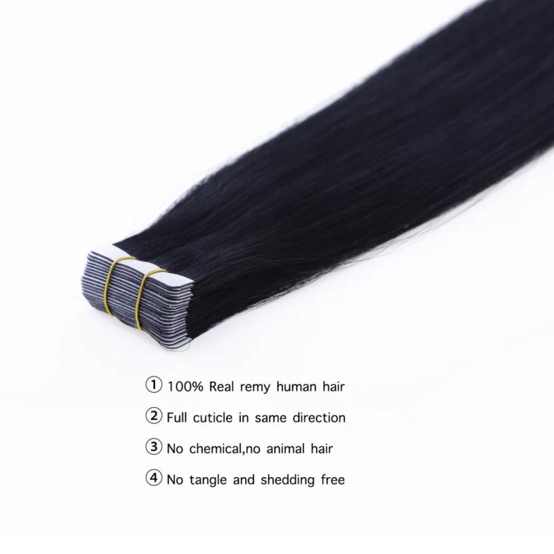 Tape Hair Extensions Highlight Blonde 100% Real Human Hair 20PCS #P14/60 Brown 50grams