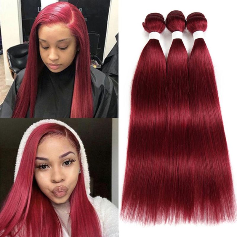 Brazilian Human Hair Straight Hair Bundles Burgundy Red Blonde Brown Color Remy Human Hair Weaving Bundles Extensions