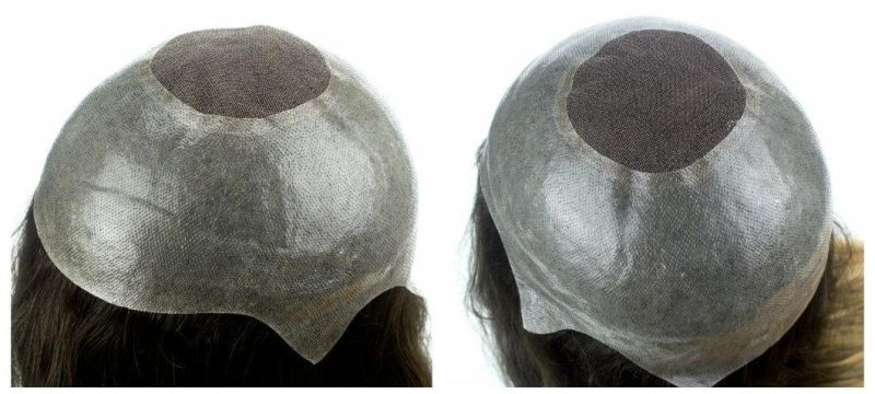 Custom Made Transparent Skin with Lace Top Fashion T-Color Human Hair Wig