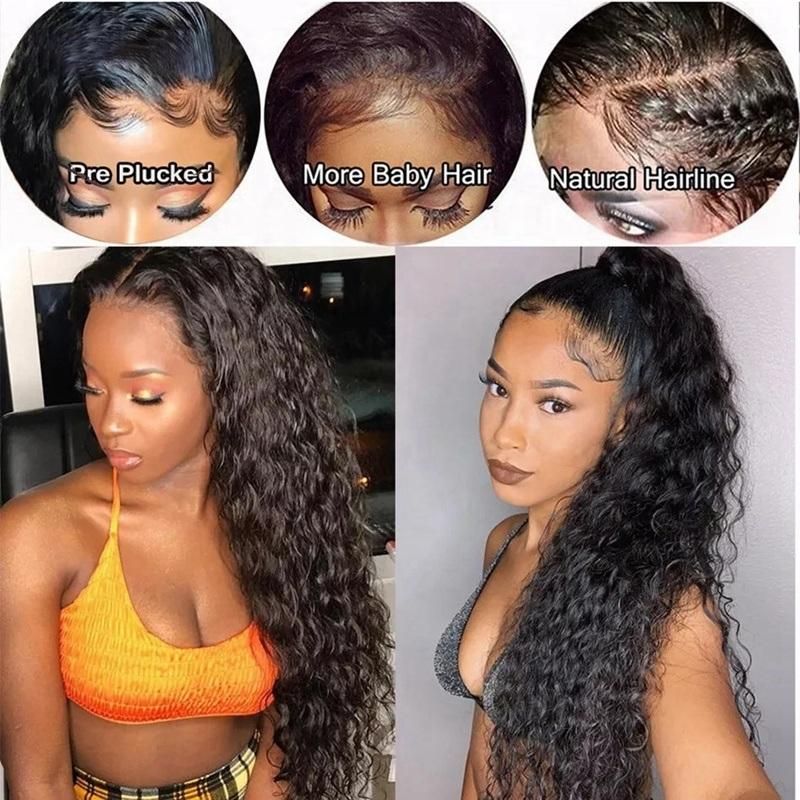 Kbeth Human Hair Wigs for Black Femme 2021 Fashion Summer Soft Breathable Lace Frontal 30 Inch Kinky Curly Bouncy Real Virgin Hair Wig Xuchang Best Factory