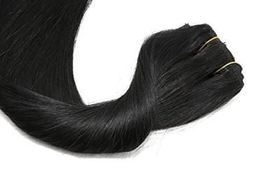 100% Virgin Hair Clip in Human Hair Extension 22inch 1# Virgin Human Hair Extension 7PCS Full Set (AV-CH70-1)
