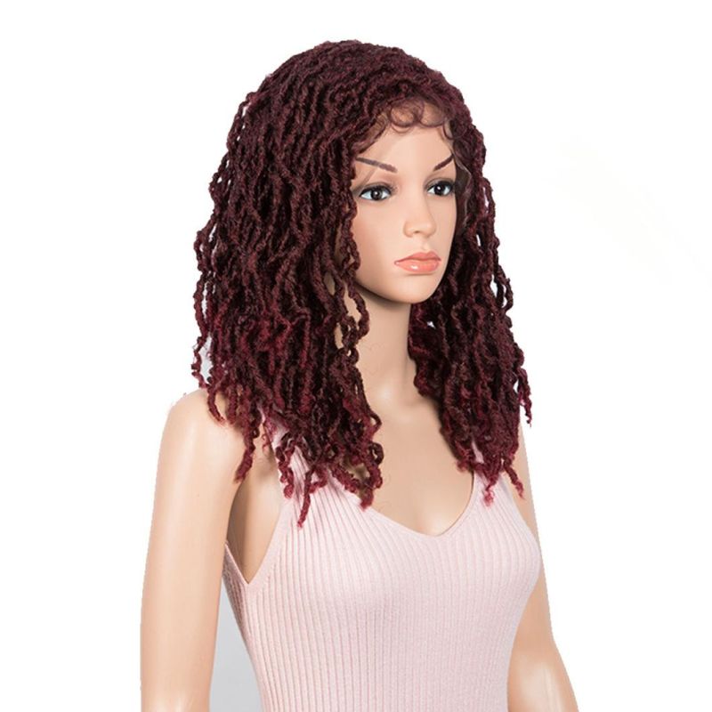 Dreadlock Braids Wig Crochet Twist Dreadlock Hair Wig Twists Fiber Hair Synthetic Hair Wigs with Lace Front for Black Women
