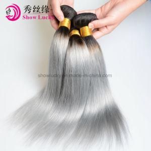 Queen Hair Promotion Ombre Malaysian Remy Hair Bundles Cheap 100 1b/Gray Virgin Straight Human Hair