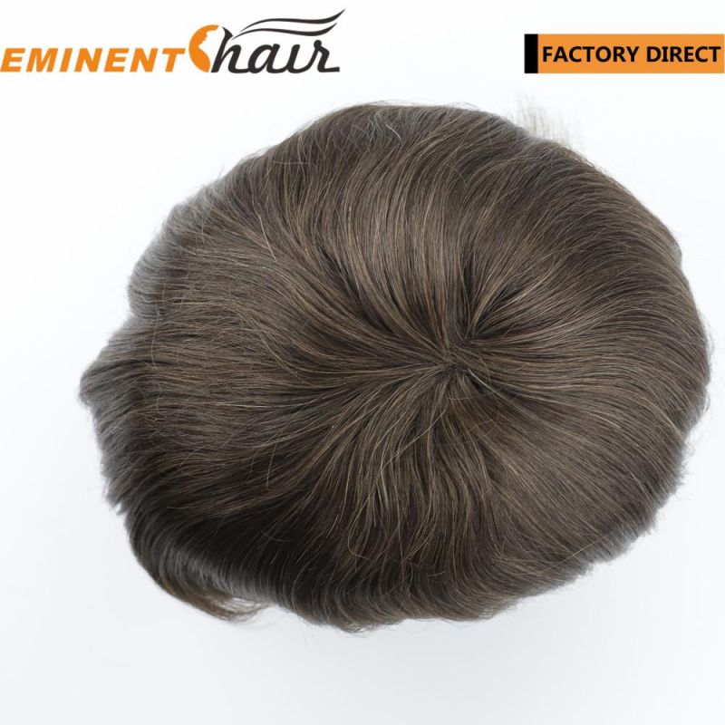 Natural Hairline Men′s Human Hair Toupee