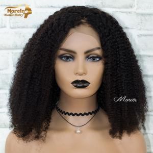 Hot Sale Brazilian Kinky Curly Invisible Lace Front Wig Human Hair