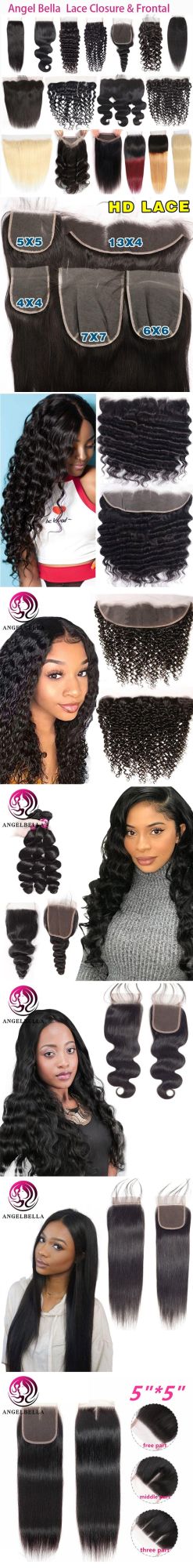 Angelbella Natural 100% Virgin Hair Remy Swiss Scalp HD Lace Curly Human Hair Toupee for Women