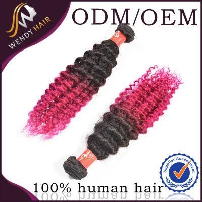 Ombre Color Virgin Remy Peruvian Human Afro Curl Hair