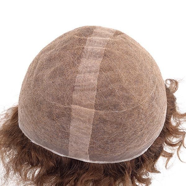 Fine Welded Mono All Over Natural Human Hair Toupee for Women