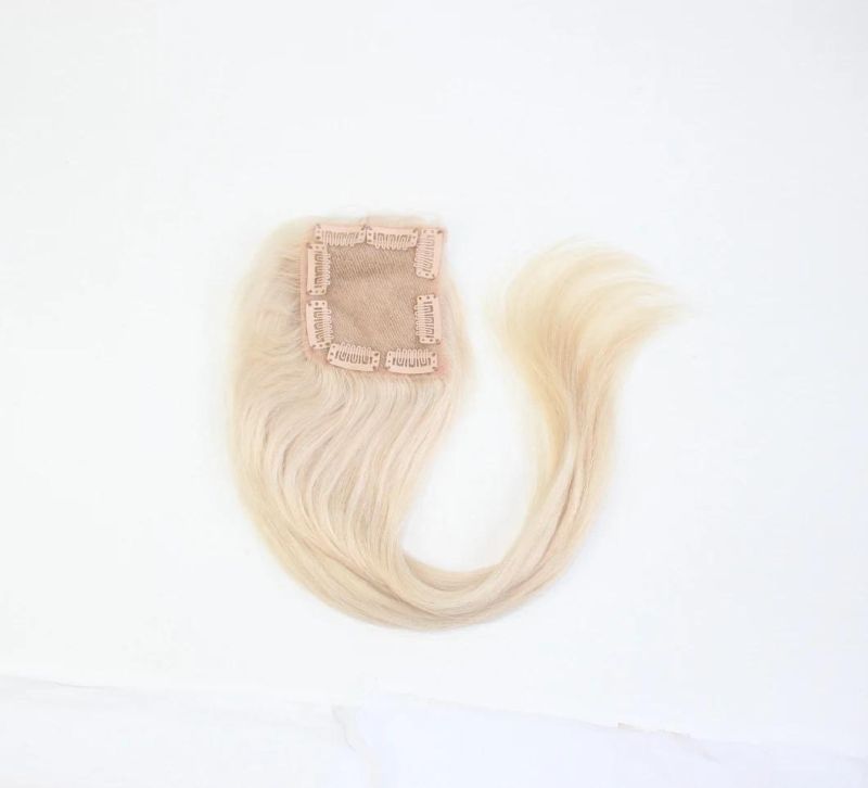 Women Hair Systems Blond Color Lace Closure with Clips