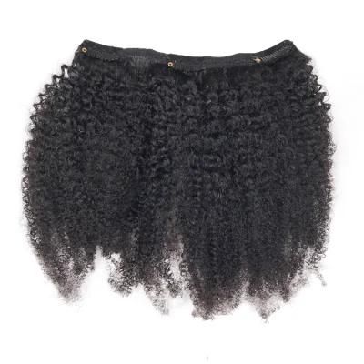 Afro 4c Curly Seamless Remy Indian Hair Clip in Hair Extensions 8PCS/Set