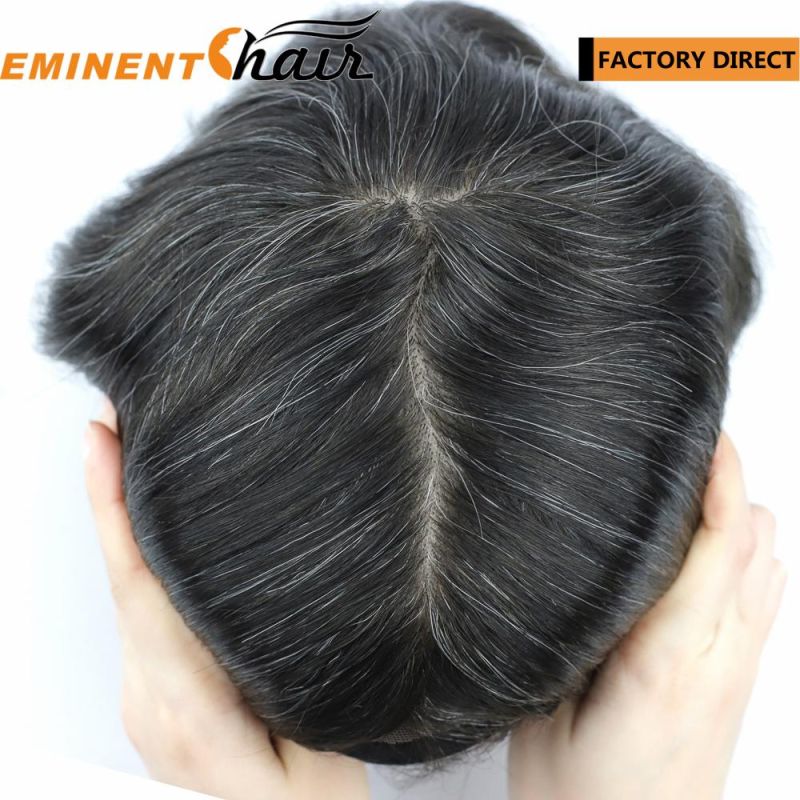 Natural Hairline Silk Top Hair Replacement System Toupee for Men