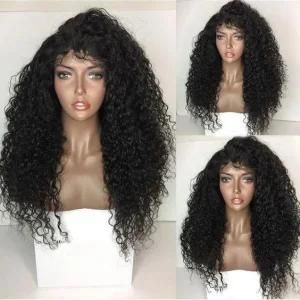 High Quality Natural Color Kinky Curly Wig Brazilian Full Lace Hair Wig